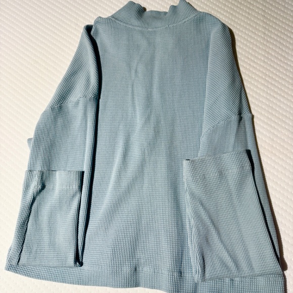 Reformation Light Blue Quarter-Zip Sweatshirt - Picture 3 of 4